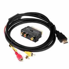 iLike HD3 HDMI Uros 3RCA Audio & Video Kaapeli 1.5m + RCA S-Video SCART-adapteri (OEM) hinta ja tiedot | Adapterit | hobbyhall.fi