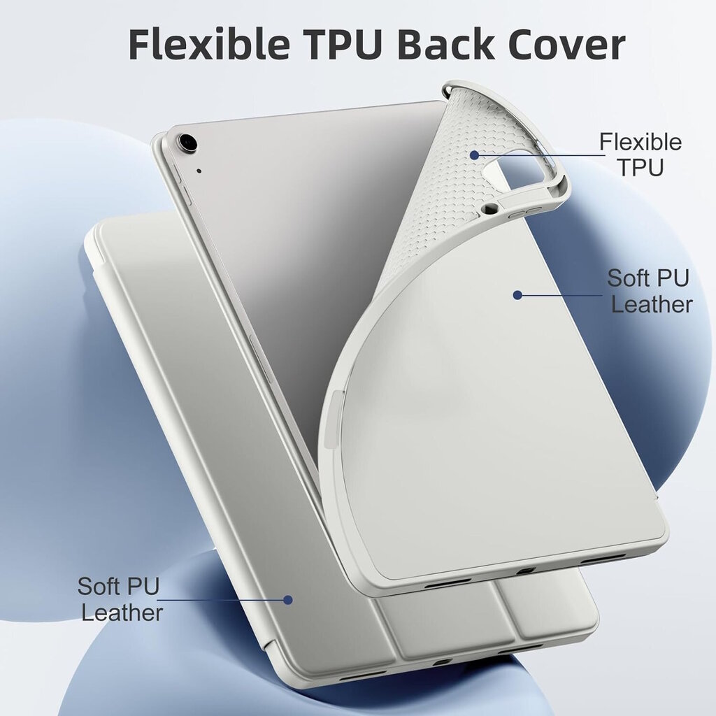 Connect Tri-Fold Stylus pidike Tuki Kotelo Samsung Galaxy Tab A8 10.5'' (2021) X200 / X205 / X207 Hopea hinta ja tiedot | Tablettien kotelot ja muut tarvikkeet | hobbyhall.fi