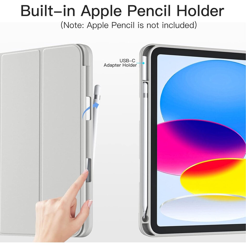 Connect Tri-Fold Stylus pidike Tuki Kotelo Samsung Galaxy Tab A8 10.5'' (2021) X200 / X205 / X207 Hopea hinta ja tiedot | Tablettien kotelot ja muut tarvikkeet | hobbyhall.fi