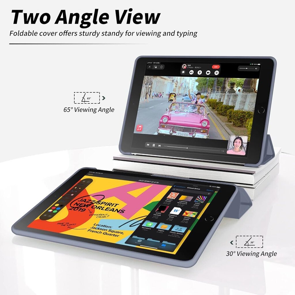 Connect Tri-Fold Stylus holder Stand Case Samsung Galaxy Tab A8 10.5'' (2021) X200 / X205 / X207 Lavander Gray hinta ja tiedot | Tablettien kotelot ja muut tarvikkeet | hobbyhall.fi