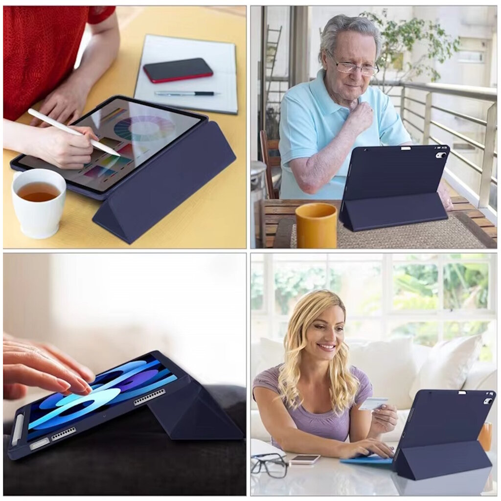 Connect Tri-Fold Stylus-kotelo Samsung Galaxy Tab A9 8.7'' X110 Wi-Fi / X115 LTE Musta hinta ja tiedot | Tablettien kotelot ja muut tarvikkeet | hobbyhall.fi