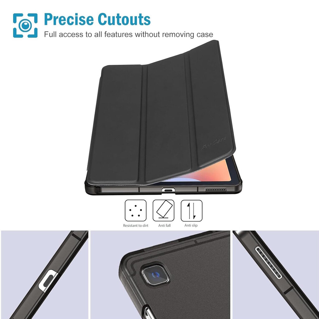 Connect Tri-Fold Stylus holder Stand Case Samsung Galaxy Tab S9 FE X510 Wi-Fi / X516B 5G Musta hinta ja tiedot | Tablettien kotelot ja muut tarvikkeet | hobbyhall.fi