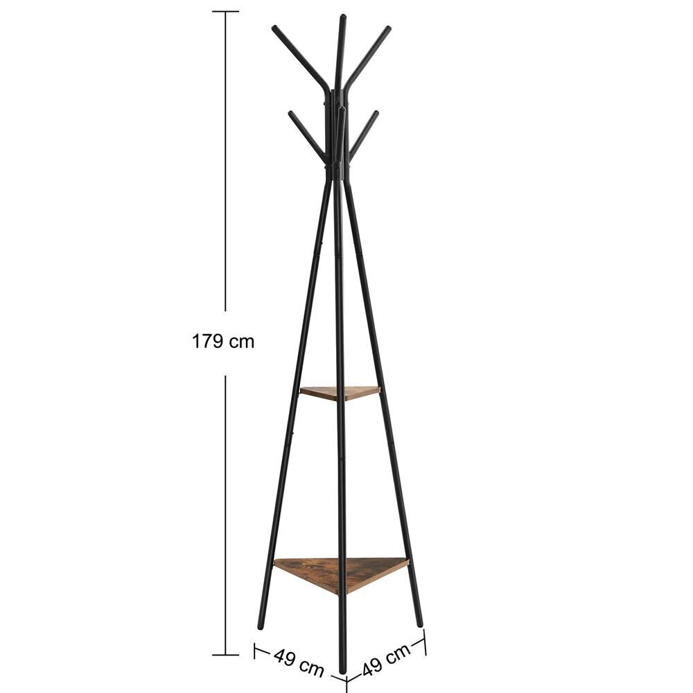 Pystynaulakko 49x49x179 cm, musta hinta ja tiedot | Naulakot | hobbyhall.fi