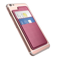 dodocool Ultraohut itseliimautuva luottokorttipidike 2-paikkainen kiinnitettävä lompakko iPhone 7 Plus/7/6s Plus/6s/6 Plus/6 älypuhelimille Rose Red hinta ja tiedot | Puhelimen muistikortit | hobbyhall.fi