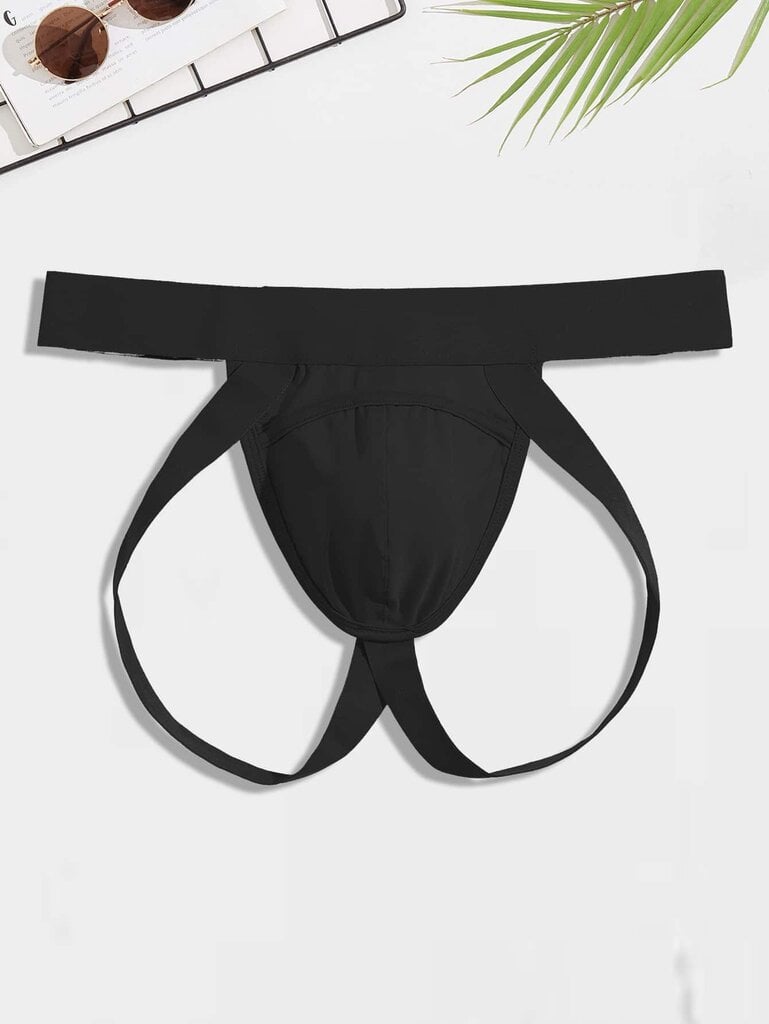 Miesten Solid Jockstrap·Black·S hinta ja tiedot | Miesten alushousut | hobbyhall.fi