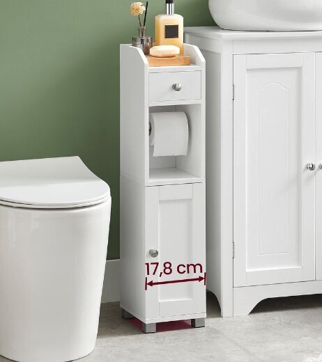 Kylpyhuoneen kaappi 60x30x80 cm, valkoinen hinta ja tiedot | Kylpyhuonekaapit | hobbyhall.fi