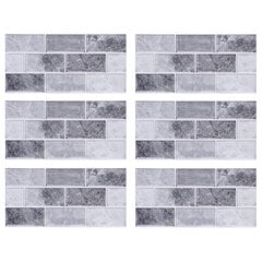 6 Sheet Peel and Stick Tile Backsplash vedenpitävä öljynkestävä itseliimautuva laattatarra keittiöön ruokasaliin makuuhuoneeseen kylpyhuoneeseen hinta ja tiedot | Seinälaatat | hobbyhall.fi