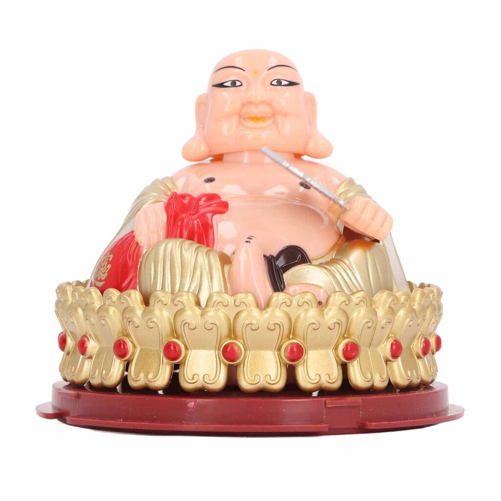 Maitreya Buddha -koristeen aurinkovalotunnistin nyökkäilevä keinuva tuuletin muovinen onnekas Maitreya Buddha -patsas autokeskukseen konsoliin pöytäkoneen kassataskuri hinta ja tiedot | Ajovalot | hobbyhall.fi