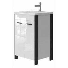 Kylpyhuonekaappi pesualtaalla Brooklyn BR-55, musta/valkoinen. hinta ja tiedot | Euroliux Huonekalut ja sisustus | hobbyhall.fi