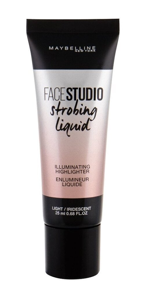 Maybelline FaceStudio Strobing Liquid korostustuote 25 ml, Light hinta ja tiedot | Aurinkopuuterit ja poskipunat | hobbyhall.fi