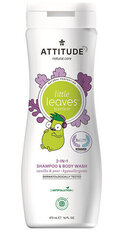 Attitude Little Leaves 2in1 Shampoo & Body Wash, Vanilla & Pear, shampoo ja suihkusaippua vauvoille ja pikkulapsille, 473ml hinta ja tiedot | Attitude Hajuvedet ja kosmetiikka | hobbyhall.fi