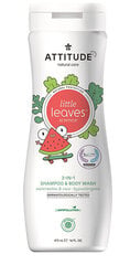 Suihkugeeli ja shampoo Little Leaves 2in1 Shampoo & Bodywash Watermelon & Coco, 473 ml hinta ja tiedot | Suihkusaippuat ja suihkugeelit | hobbyhall.fi