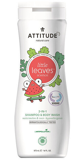 Suihkugeeli ja shampoo Little Leaves 2in1 Shampoo & Bodywash Watermelon & Coco, 473 ml hinta ja tiedot | Suihkusaippuat ja suihkugeelit | hobbyhall.fi