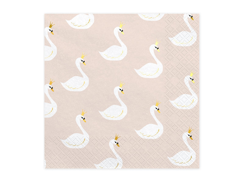 Paperiset lautasliinat Lovely Swan, kermanvärinen, 33x33 cm, 1 laatikko/12 kpl (1 kpl/20 kpl) hinta ja tiedot | Tarjoiluastiat ja aterimet juhliin | hobbyhall.fi