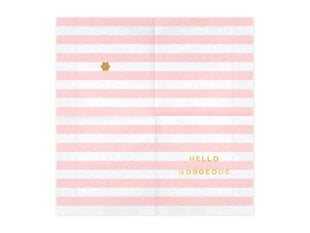 Paperiset lautasliinat Namia Hello Gorgeous, vaaleanpunainen, 33x33 cm, 1 laatikko/12 kpl (1 kpl/20 kpl) hinta ja tiedot | Tarjoiluastiat ja aterimet juhliin | hobbyhall.fi