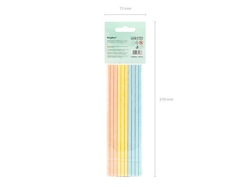 Pahviset juomapillit - pastelliväreissä, 10 kpl hinta ja tiedot | Tarjoiluastiat ja aterimet juhliin | hobbyhall.fi
