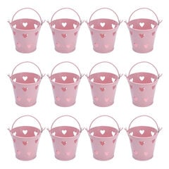 12kpl Mini Metal Bucket Ontto Sydämenmuotoinen Ämpäri kahvalla Karkeille Ulkokukkakosmetiikkaan hinta ja tiedot | Kukkalaatikot | hobbyhall.fi