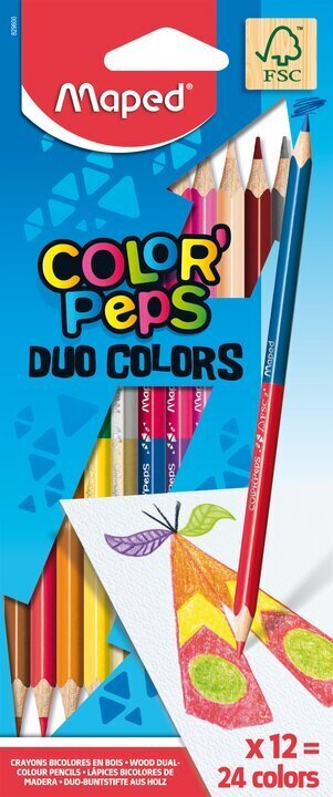 Värikynät ColorPeps Duo, 24 väriä hinta ja tiedot | Taide- ja askartelutarvikkeet | hobbyhall.fi