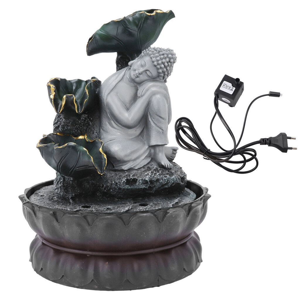 Istuva Nukkuva Buddha-patsas Vesi-LED-suihkulähde koristeet kotitoimiston työpöydän sisustukseen EU-pistoke 220V hinta ja tiedot | Vesiautomaatit | hobbyhall.fi