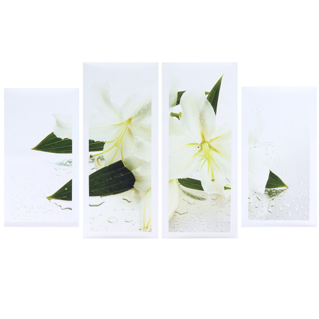 4 kpl Flower Wall Art Kehyksetön koristemaalaus Taideteos Kotitoimisto Hallin koristelu hinta ja tiedot | Taulut | hobbyhall.fi