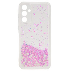 iLike Silicone Water Glitter takakuorikotelo Samsung Galaxy A35 5G (A356E) (A356B) vaaleanpunainen hinta ja tiedot | Puhelimen kuoret ja kotelot | hobbyhall.fi