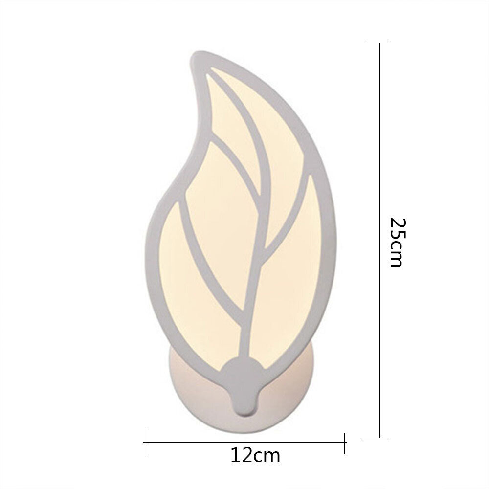 Lehden muotoinen LED-seinävalaisin, yksinkertainen luova persoonallisuus yöpöytävalaisin, asuntola, olohuone, pohjoismainen TV-taustaseinä, porrasvalaisin, 12*25cm, valkoinen valo hinta ja tiedot | Seinävalaisimet | hobbyhall.fi