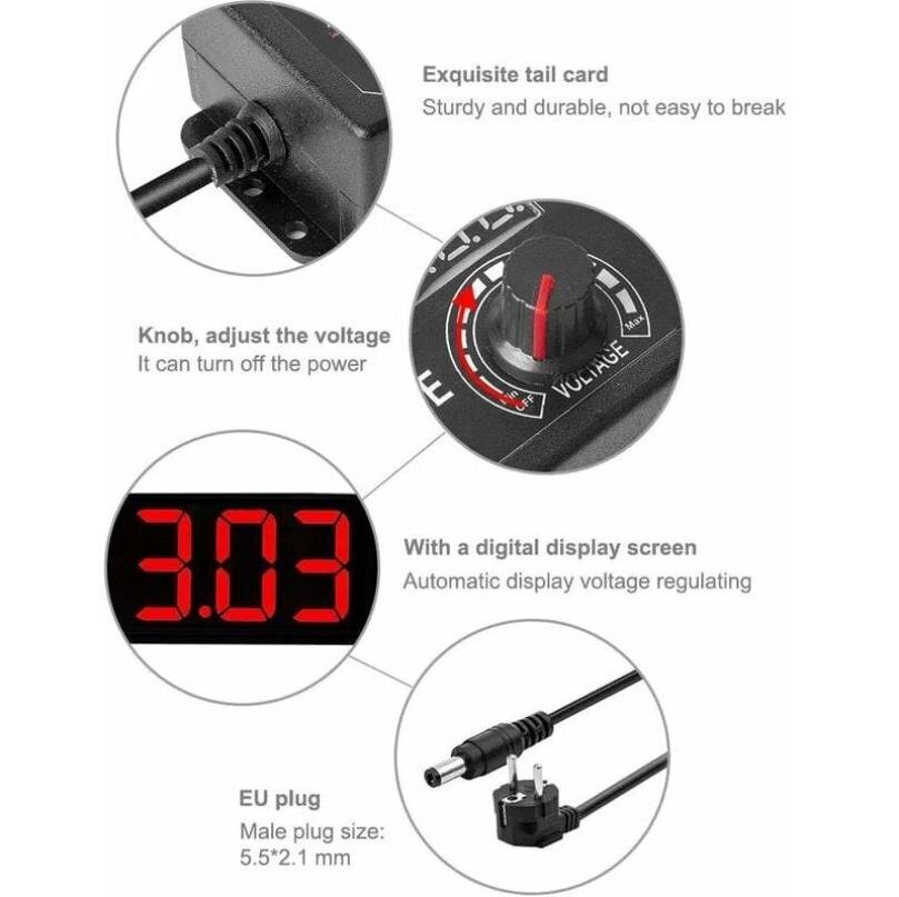 DC3-24V 3A 15W-72W säädettävä virtakytkinsovitin valaistusmuuntaja 3A näytön merkkivaloajuri LED-nauhatulolle AC100V-240V hinta ja tiedot | Koteloiden lisätarvikkeet | hobbyhall.fi