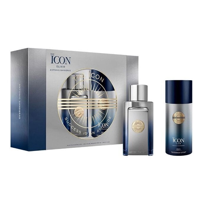 Sarja Antonio Banderas The Icon Elixir miehille: hajuvesi EDP, 100 ml + suihkutettava deodorantti, 150 ml hinta ja tiedot | Miesten hajuvedet | hobbyhall.fi