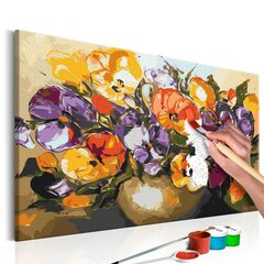 DIY kangas maalaus - Vase Of Pansies hinta ja tiedot | Maalaa numeroiden mukaan | hobbyhall.fi