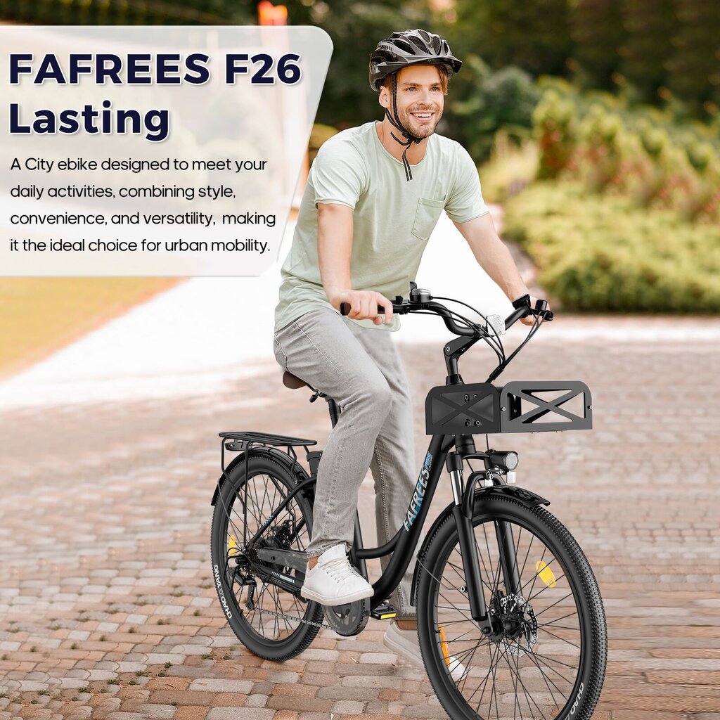 Sähköpyörä Fafrees F26 Lasting 26'', valkoinen. hinta ja tiedot | Sähköpyörät | hobbyhall.fi