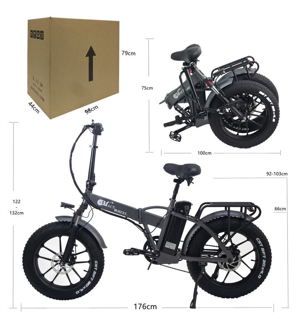 Sähköpyörä Cmacewheel GW20 20'', musta. hinta ja tiedot | Sähköpyörät | hobbyhall.fi