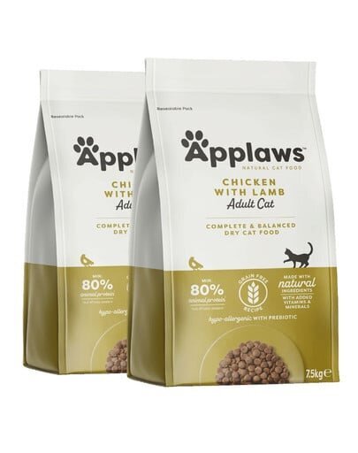 Applaws Dry cat Aikuinen aikuisille kissoille lampaan ja kanan kanssa, 15 kg hinta ja tiedot | Kissan kuivaruoka | hobbyhall.fi