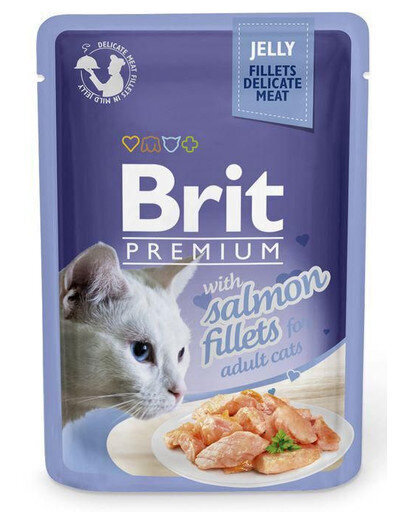 Brit Premium -kissalle fileet hyytelössä lohen kanssa, 24x85 g hinta ja tiedot | Kissanruoka | hobbyhall.fi