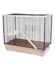 Häkki jyrsijöille Interzoo Freddie + Wood Eco, 100x54x83 cm, hiekka hinta ja tiedot | Pieneläinten häkit ja tarvikkeet | hobbyhall.fi