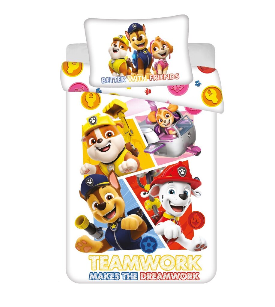 Vuodevaatesetti Paw Patrol, 135x100, 2 osaa hinta ja tiedot | Vuodevaatteet lapsille | hobbyhall.fi