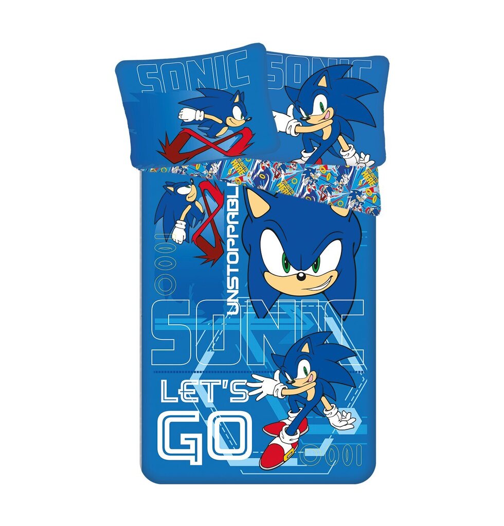 Vuodevaatesetti Sonic Let's Go, 140x200, 2 osaa hinta ja tiedot | Vuodevaatteet lapsille | hobbyhall.fi