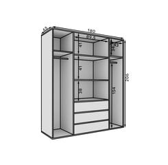 Vaatekaappi ADRK Furniture Vera 180, ruskea hinta ja tiedot | Kaapit | hobbyhall.fi