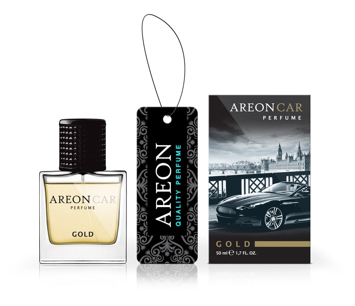 Areon Car Perfume 50ml - Gold auton ilmanraikastin hinta ja tiedot | Ilmanraikastimet autoon | hobbyhall.fi