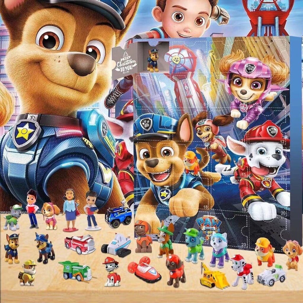 Joulun adventtikalenteri Joulun lähtölaskenta 24 päivän kalenteri Paw Patrol blind box lasten lahja hinta ja tiedot | Joulukoristeet | hobbyhall.fi