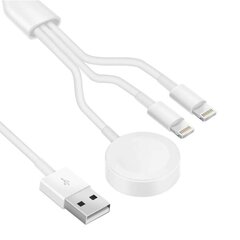 3 in 1 -kaapeli iPhonelle, Airpodeille ja Apple Watchille - USB-lataus hinta ja tiedot | Paristolaturit | hobbyhall.fi