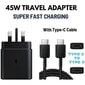 45 W USB-C Supernopea Laturi USB-C-Pistokkeella Samsung Galaxy S23/S23 Ultra/S23+/S22 Ultra/S22+/S22/S21 Ultra/S21+/S21/S20/Note20/Note hinta ja tiedot | Paristolaturit | hobbyhall.fi