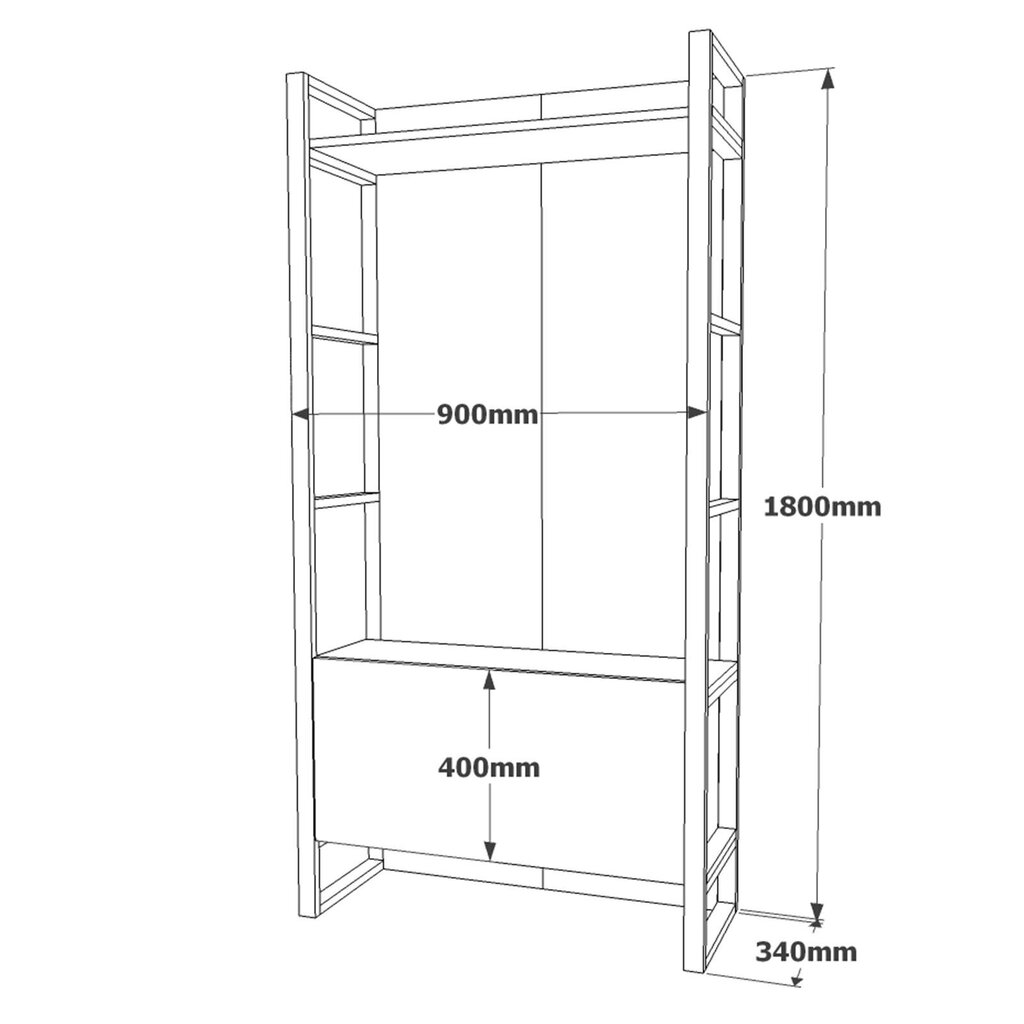 Eteinen setti Asir Ml18-A, ruskea hinta ja tiedot | Eteisen kalusteryhmät | hobbyhall.fi