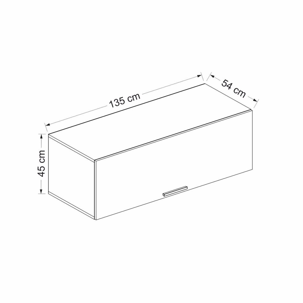 Keittiökaappi Asir 135, valkoinen hinta ja tiedot | Keittiön kaapit | hobbyhall.fi