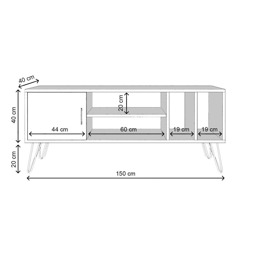 TV-taso Asir Tugba L3023, ruskea hinta ja tiedot | TV-tasot | hobbyhall.fi