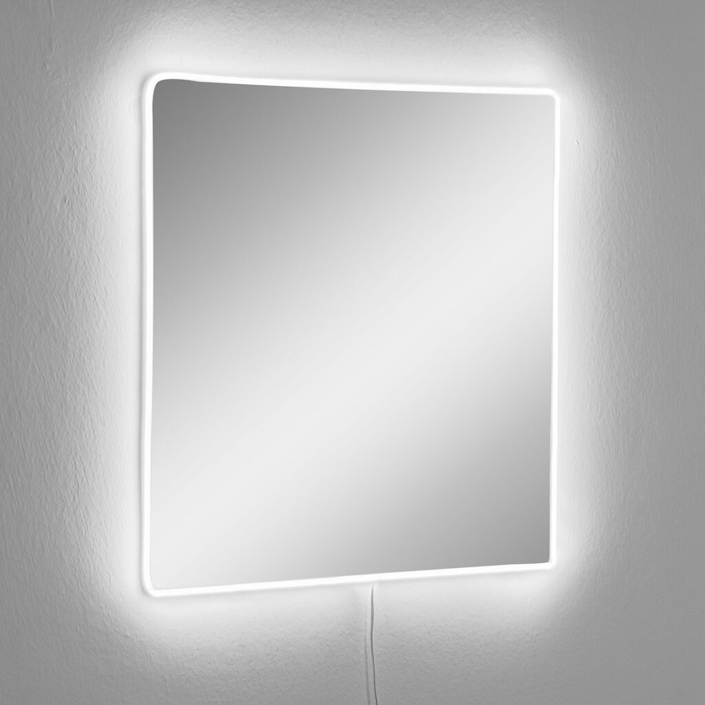 Peili LED-valolla Asir Square, 50x50 cm, valkoinen hinta ja tiedot | Peilit | hobbyhall.fi