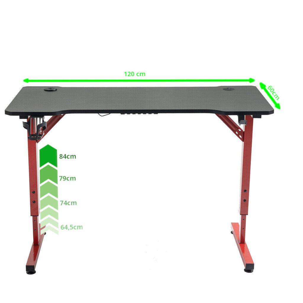 Tietokonepöytä 120x60, Viking, punainen hinta ja tiedot | Tietokonepöydät ja työpöydät | hobbyhall.fi