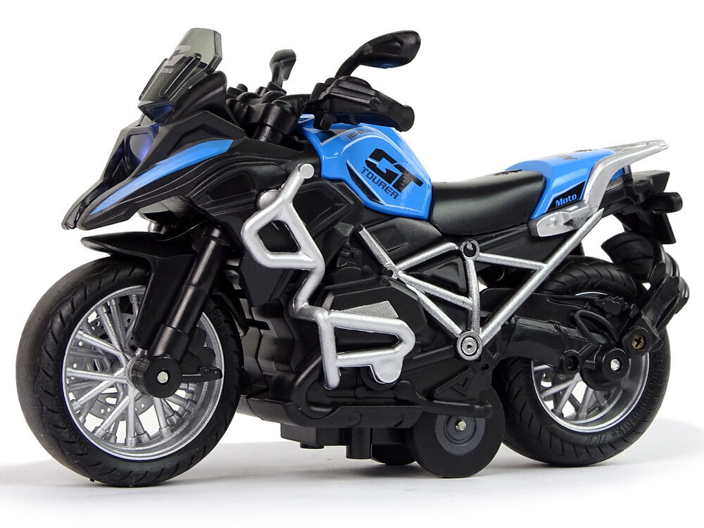 GT Motorcycle Blue 1:14 Drive Pull Back Sound Lights hinta ja tiedot | Poikien lelut | hobbyhall.fi