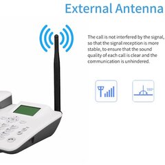 4G-langaton kiinteä puhelin, tukee langatonta puhelinta SIM-kortilla Gsm 850/900/1800/1900Mhz herätyskellolla Radio Antenni SMS-toiminnolla kotiin hinta ja tiedot | Lankapuhelimet | hobbyhall.fi