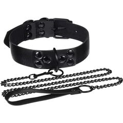 Musta PU-nahkainen punk-choker + vetoketju, seksikäs goottilainen choker-vyö hinta ja tiedot | Kaulakorut | hobbyhall.fi