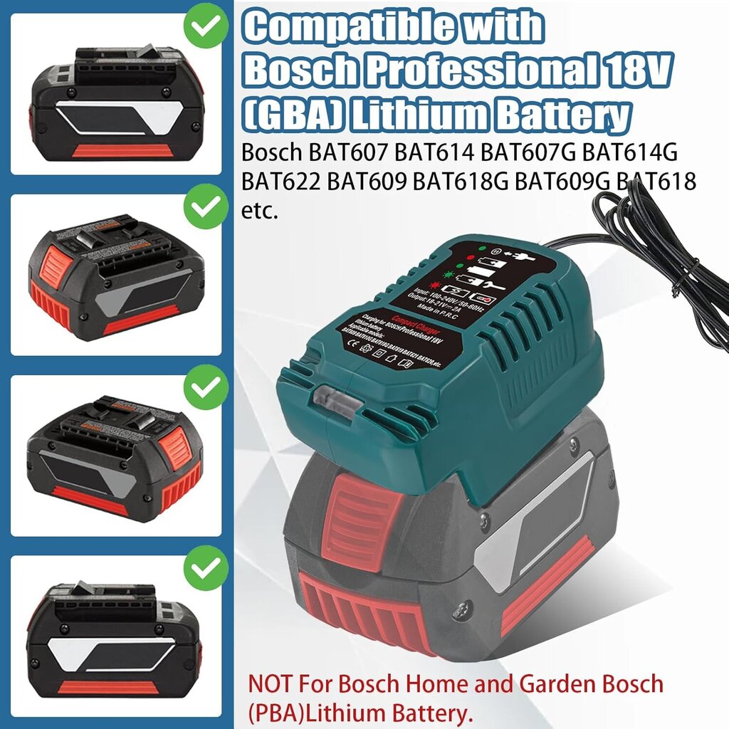 Varalaturi Bosch Professional 18 V GBA 18 V järjestelmäakulle LED-näytöllä, pikalaturi, yhteensopiva Bosch 18 V akun kanssa BAT607 BAT614 BAT614G BAT622 BAT609 BAT618 hinta ja tiedot | Auton akkulaturit | hobbyhall.fi